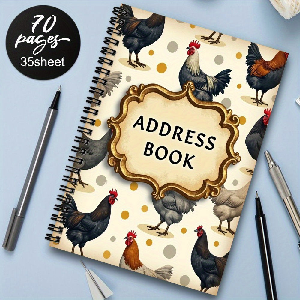 Spiral Address Notebook - Organizer for Home Addresses, Phone Numbers