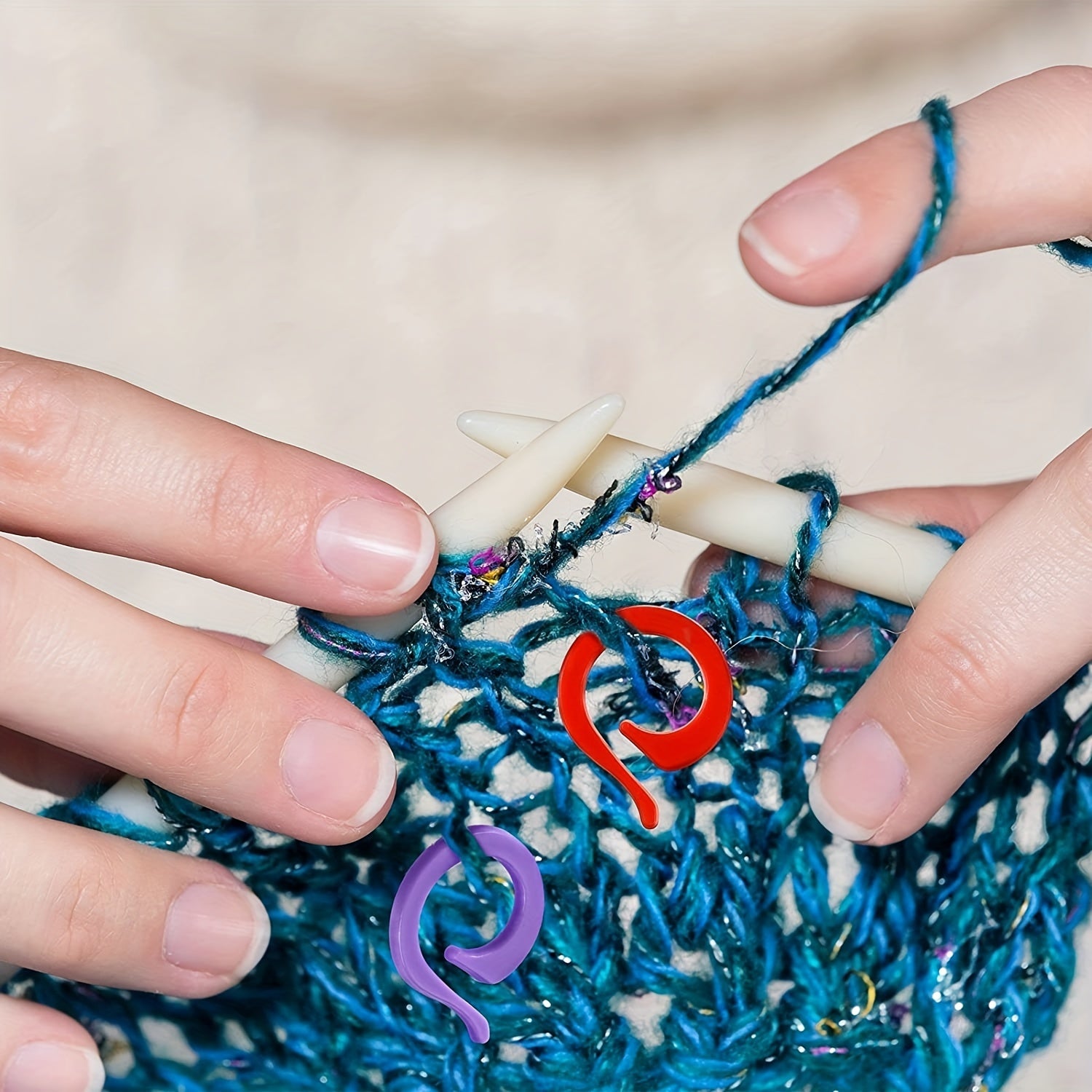 60pcs Stitch Marker Ring Small Counter Stitch Markers Clip Knitting Tools Croche