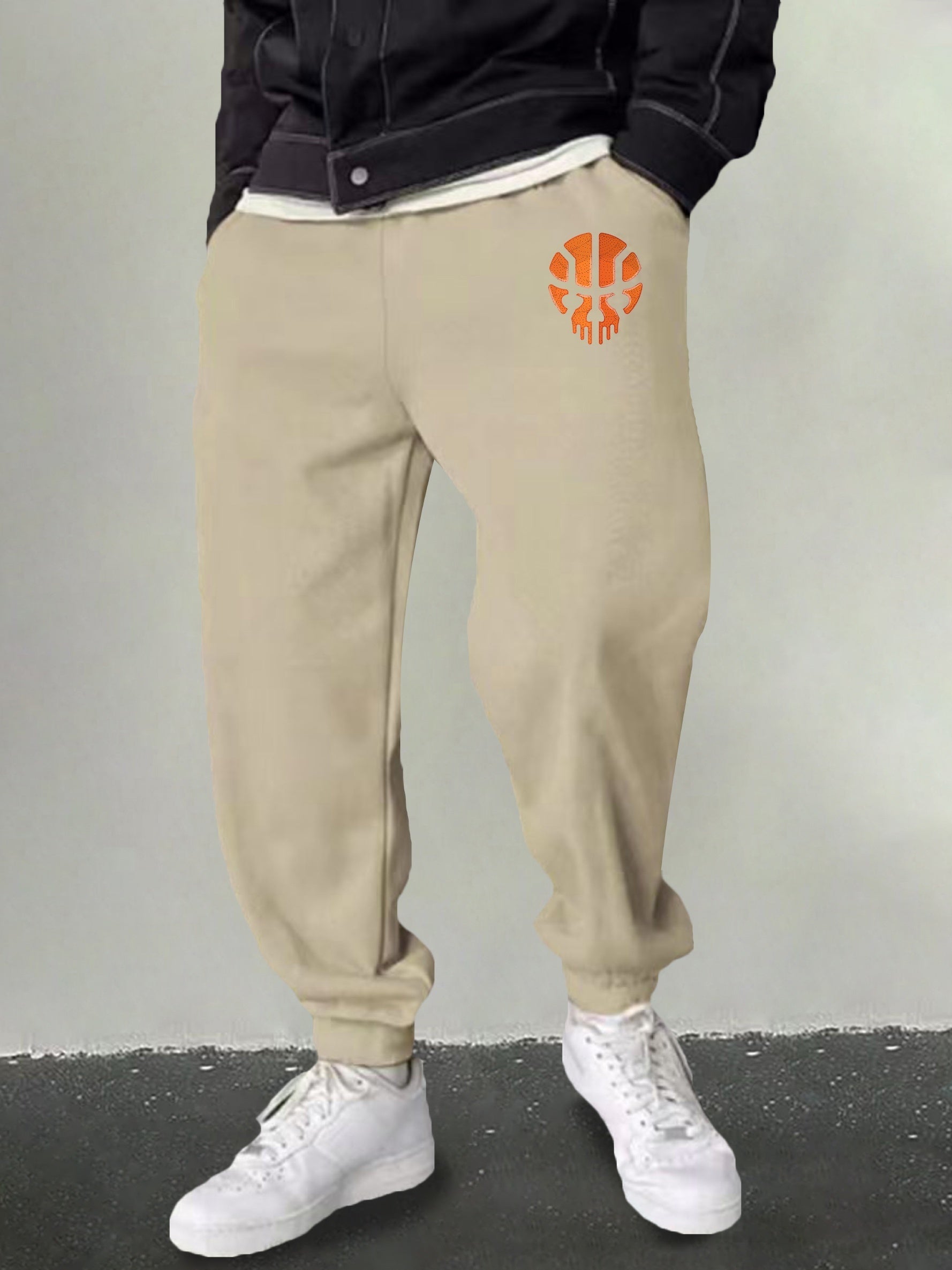 Men's Basketball Skull Graphic Sweatpants Loose Joggers