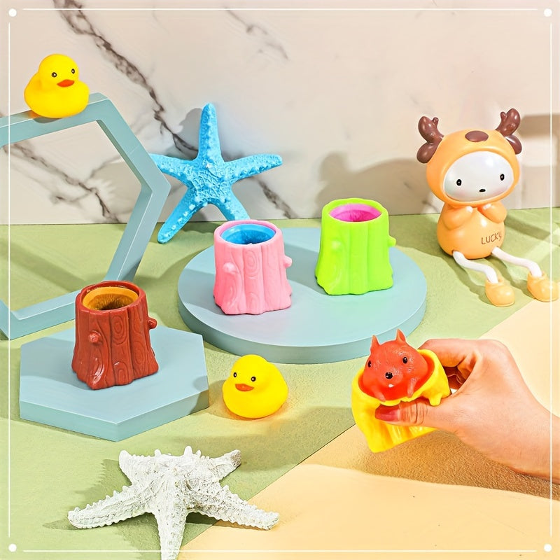 4pcs Evil Colorful Squirrel Cup Toys