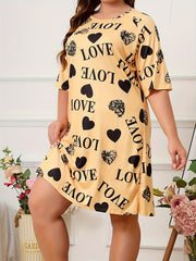  Heart & Letter Print Nightshirt