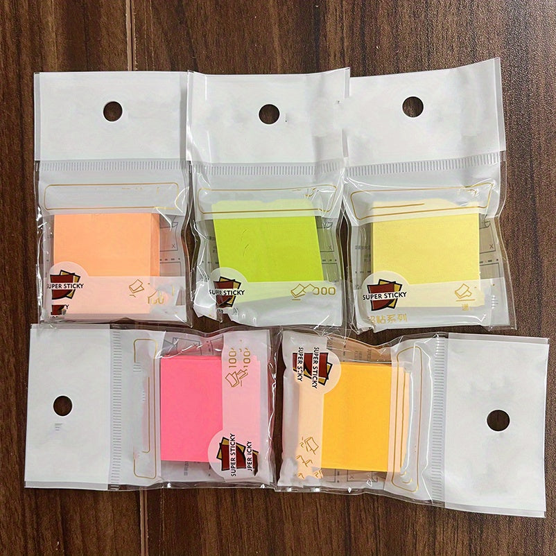 5 Pack Sticky Notes 500 Sheets Bright Colored 38mm Square Shape Office Study
