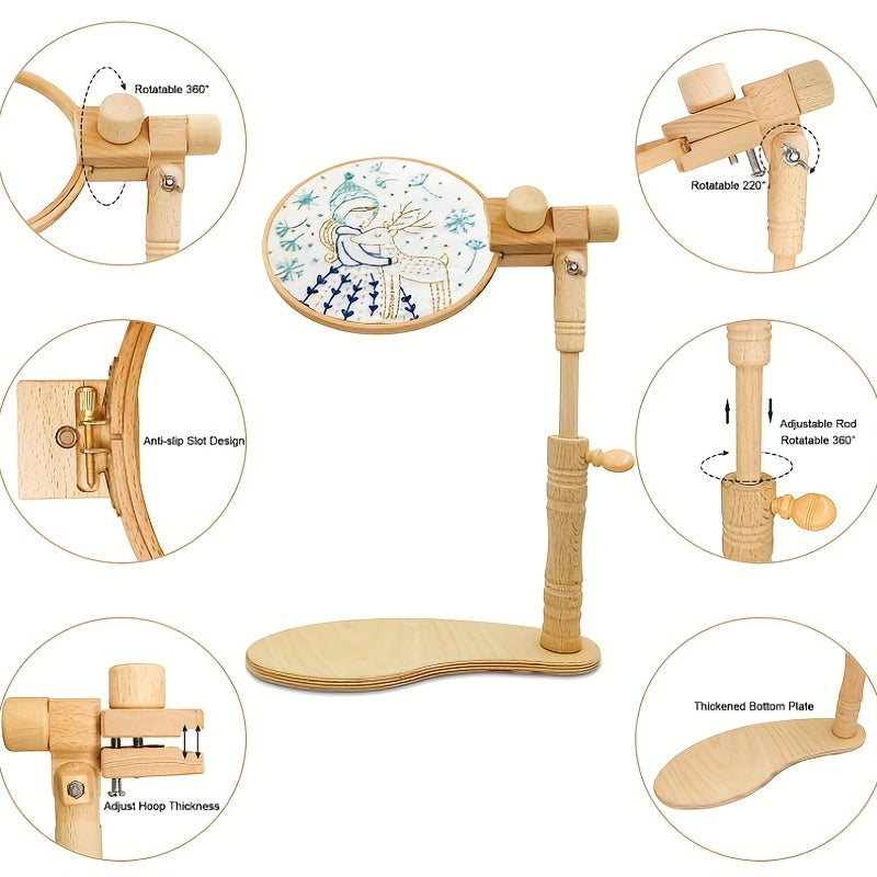 1pc Beech Wood Embroidery Hoop Bracket for Cross Stitching