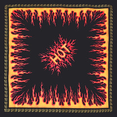 Men's Flame Cotton Printed Square Scarf Bandana