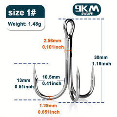 9KM High Carbon Steel Fishing Hooks - Corrosion Resistant & Ultra Strong
