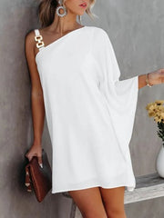 Women's Summer Batwing Sleeve Cold Shoulder Party Dress