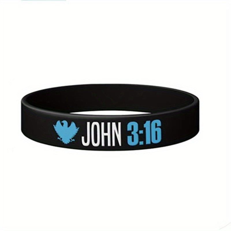 Bible Scripture Silicone Bracelet, Waterproof Rubber Wristband