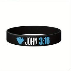 Bible Scripture Silicone Bracelet, Waterproof Rubber Wristband