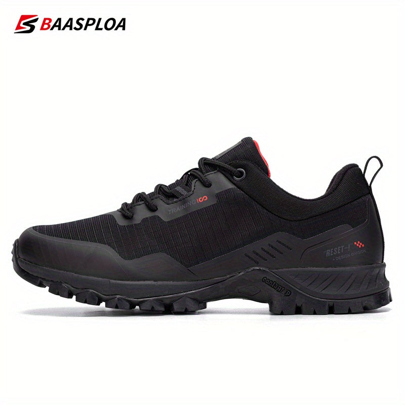 Baasploa Men's Lace Up Hiking Shoes Anti-Skid for Camping