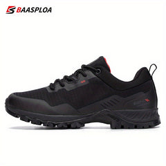 Baasploa Men's Lace Up Hiking Shoes Anti-Skid for Camping