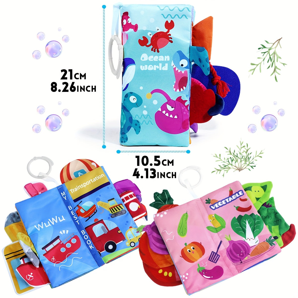Toddler Sensory Cloth Book Early Learning Educational Toy