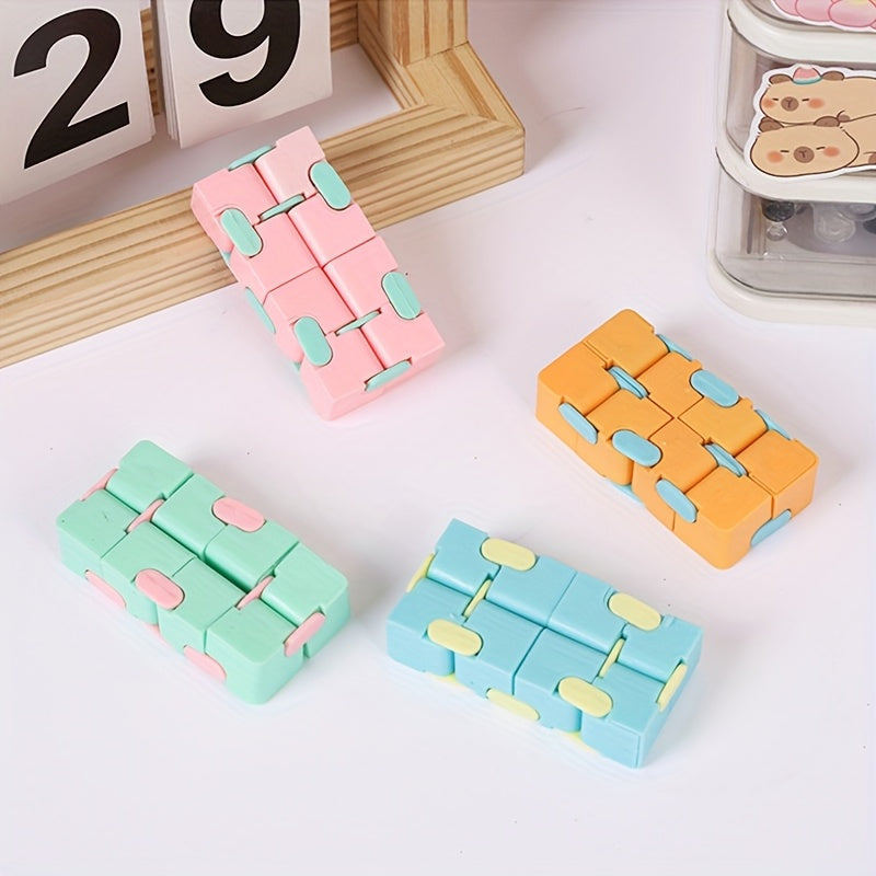 5pcs Macaron 2x2 Infinite Flip Cube Toy Finger Fidget Spinner