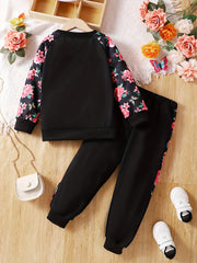 Toddler Girl's Princess Sweatshirt & Sweatpants Set for Spring Fall