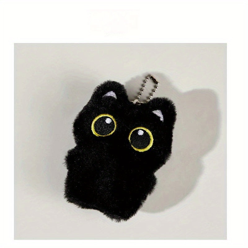 4pcs Cat Plush Toy Charms with Expressive Eyes