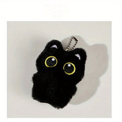 4pcs Cat Plush Toy Charms with Expressive Eyes