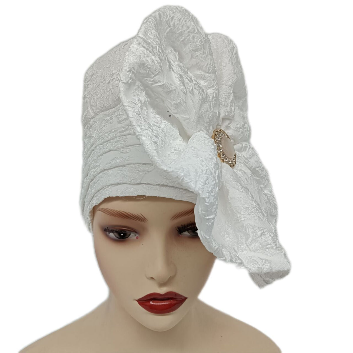 Oversized Lace Flower Turban Cap Head Wrap Solid Head Scarf Hijab Women