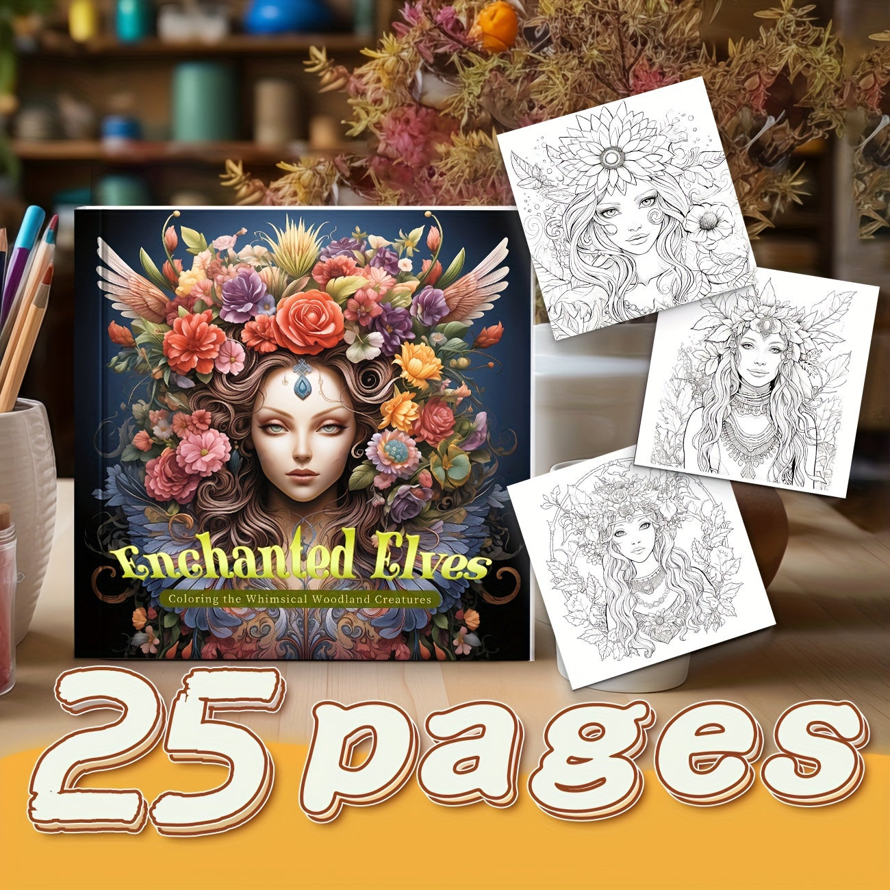 Enchanting Flower Fairy Tale Coloring Book - 25 Unique Pages