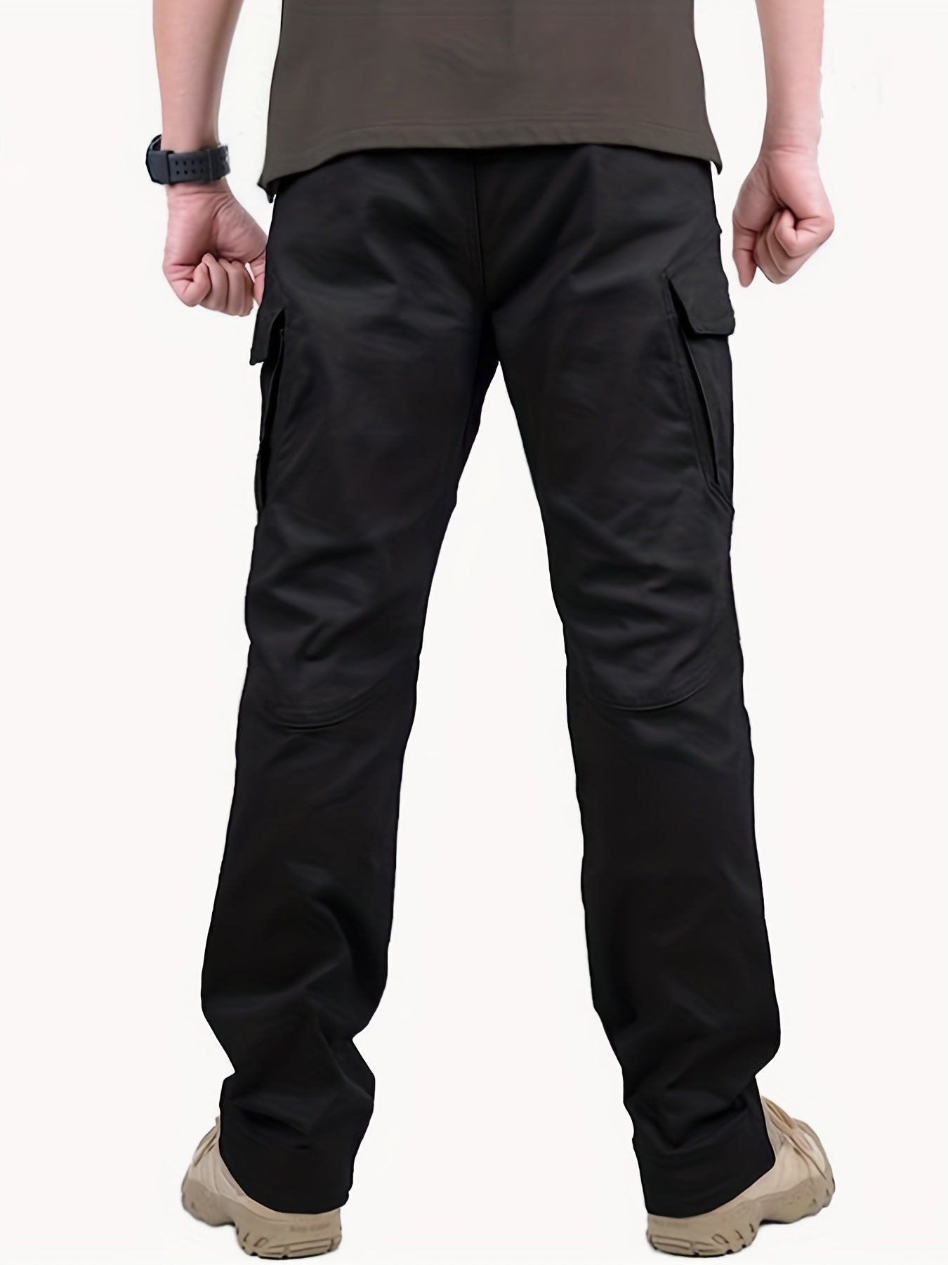 Men's Casual Cargo Pants With Zipper Pockets Male Joggers