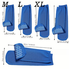 Non Slip Hospital Grip Socks - 1 Pair, Men/Women, Diabetic Socks, Wide Stretch