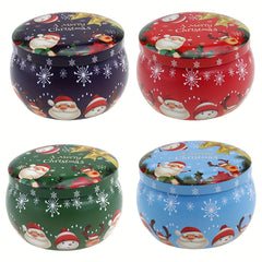 4pcs Retro Boho Small Candy Jars Christmas Candy Boxes Small Iron Round Tea Boxe