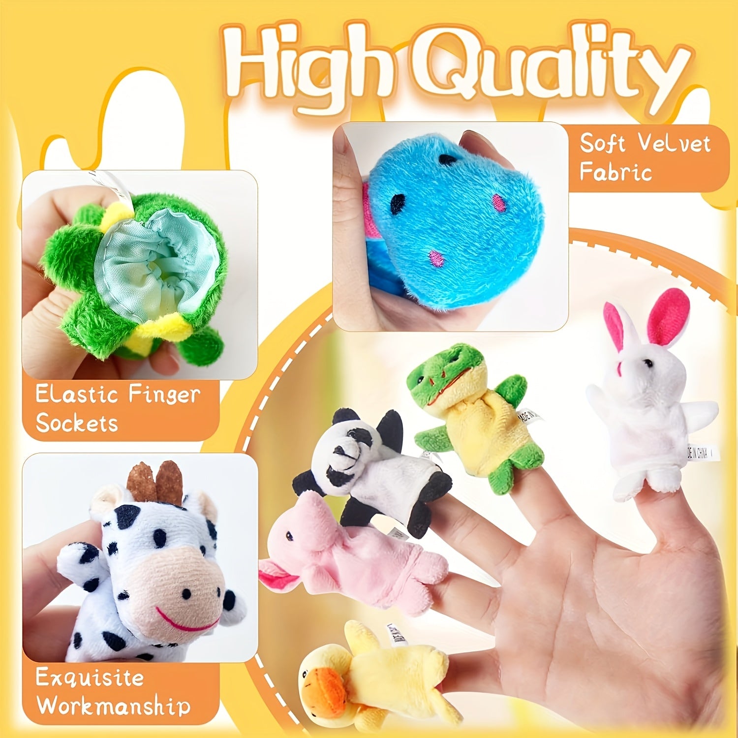 10pcs Mini Animal Finger Puppets Educational Games Creative Play Gift