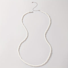 Faux Pearl Waist Metal Waistband Chain Belt for Women
