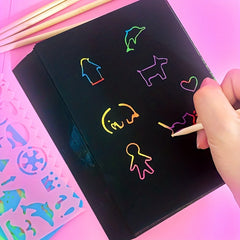 Magic Rainbow Scratch Paper Off Set Crafts Supplies for Kids