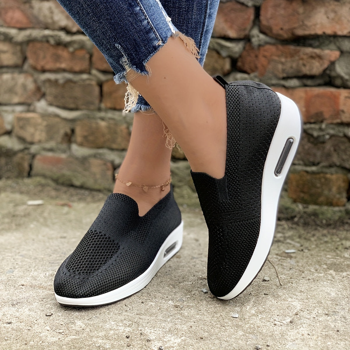 Women's Air Cushion Sock Shoes Slip On Knit Shoes