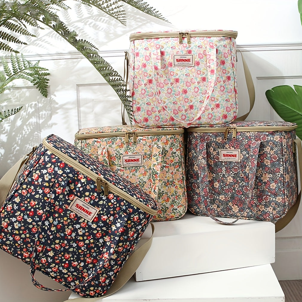 11L Floral Pattern Insulated Bag for Picnic Camping