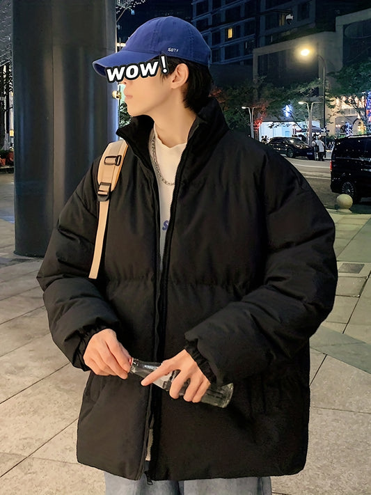 Men's Warm Hooded Jacket Zip Up for Fall Winter