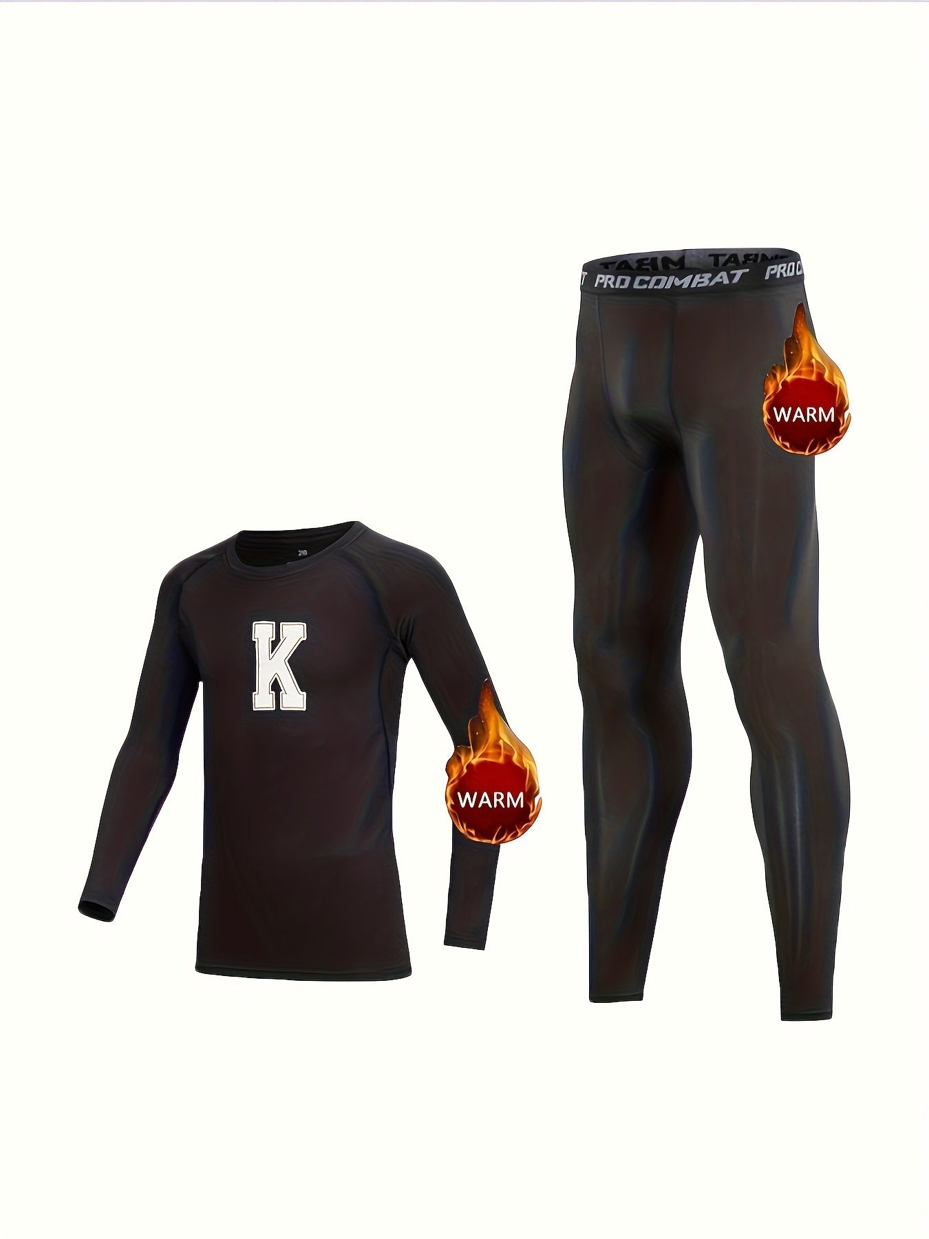 2pcs Toddler Kids Fleece Thermal Compression Sets