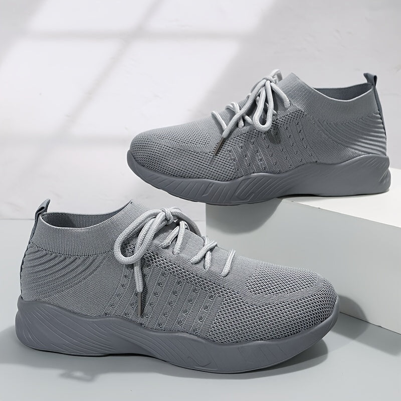 Solid Embossed Weave Sneaker Running Shoes for Women