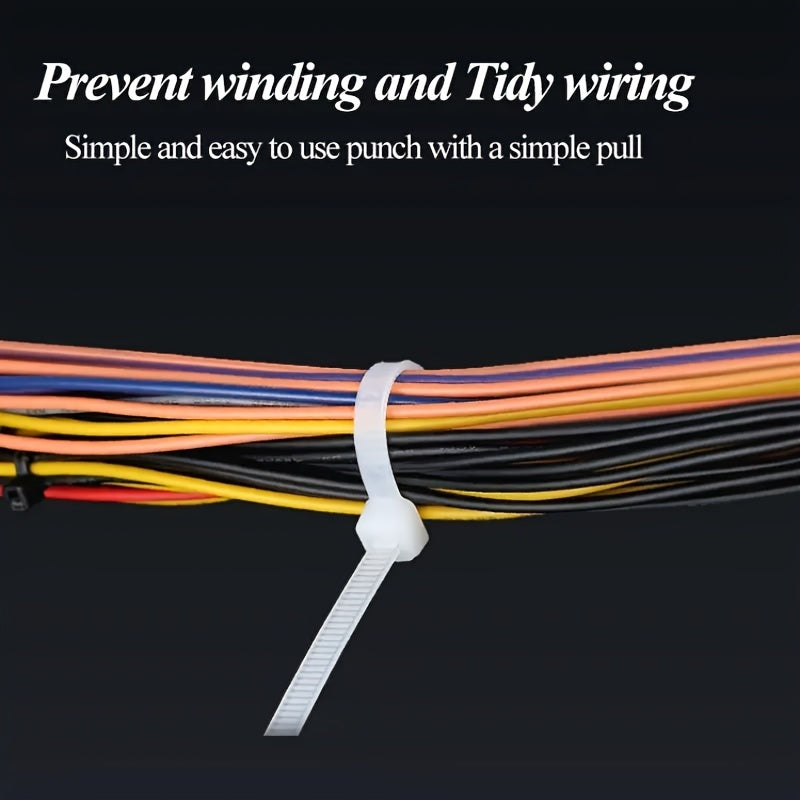 100pcs Nylon Cable Ties Cold Resistant Industrial Binding Belts