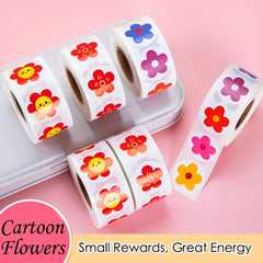 500pcs Little Red Flower Sticker Roll Self Adhesive 2 1 0inch