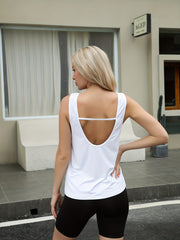 Soft Yoga Gym Shirt with Open Back Strappy Athletic
