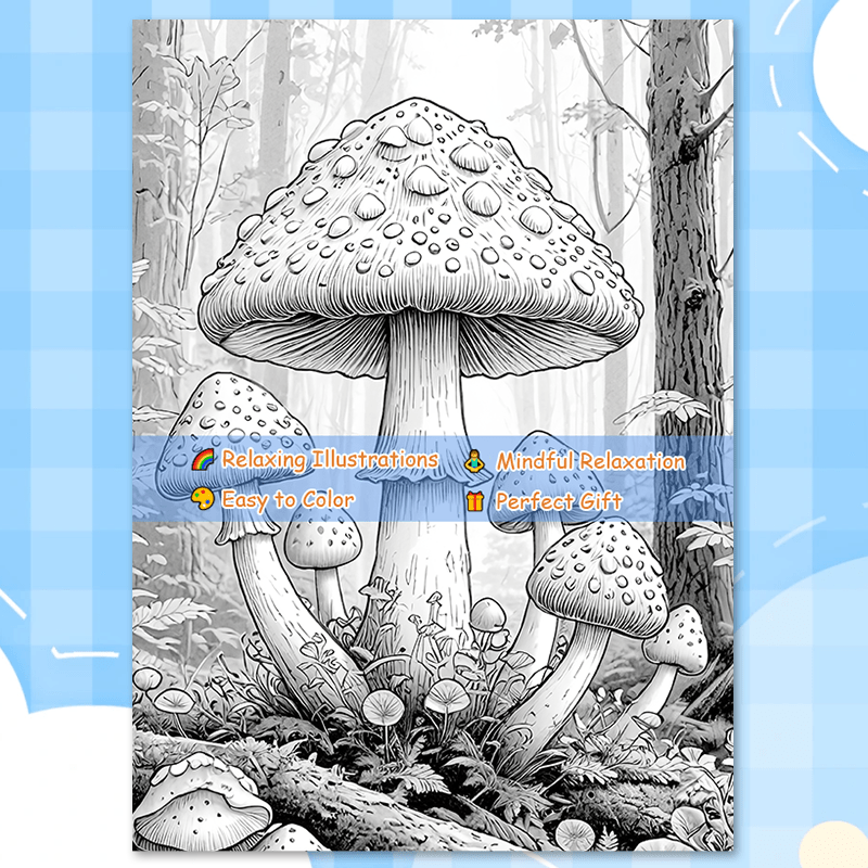 Mushroom Forest Coloring Book - 24 Pages