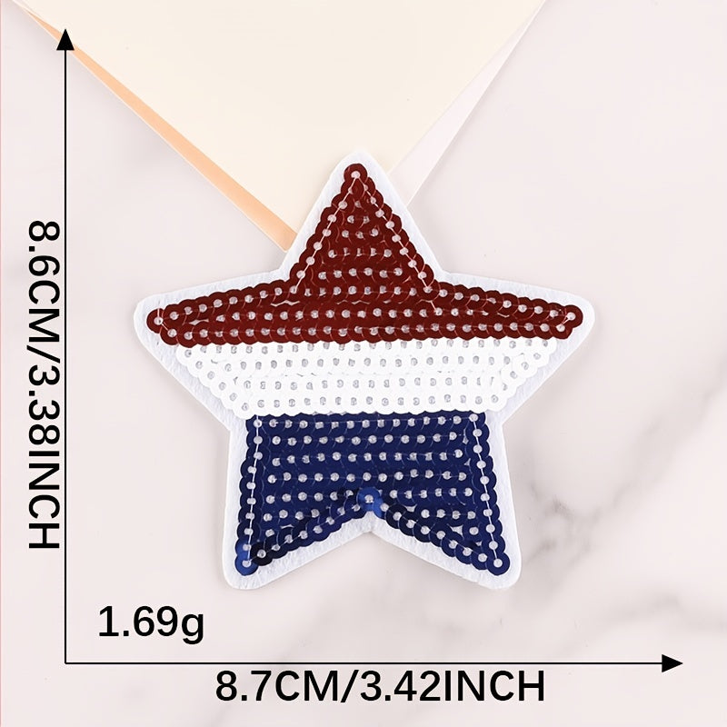 4pcs Sequin Pentagram Patches Girls Coat DIY Hand Sewing Accessories