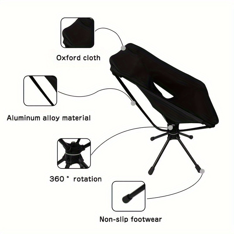 Portable Rotating Chair for Camping Hiking Fishing