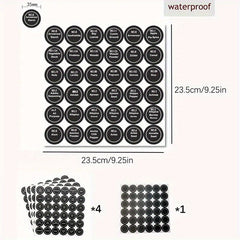 144pcs Set of 3 81cm Spice Jar Labels Waterproof Kitchen Labels
