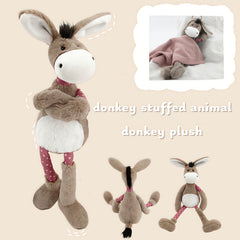 Cute Donkey Plush Toy with Pink Bow & Polka Dot Legs