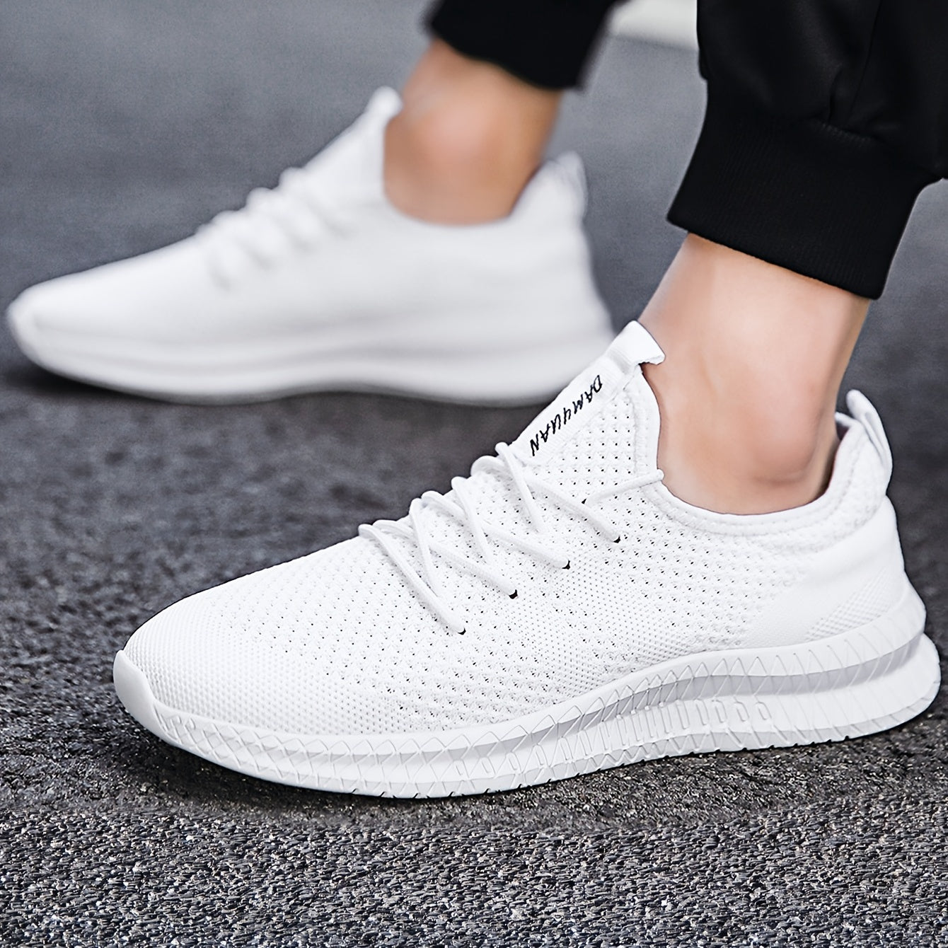 Men's Knit Running Shoes Lightweight Athletic Sneakers