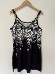 Floral Print Lace Cami Top V Neck Sleeveless Summer Top
