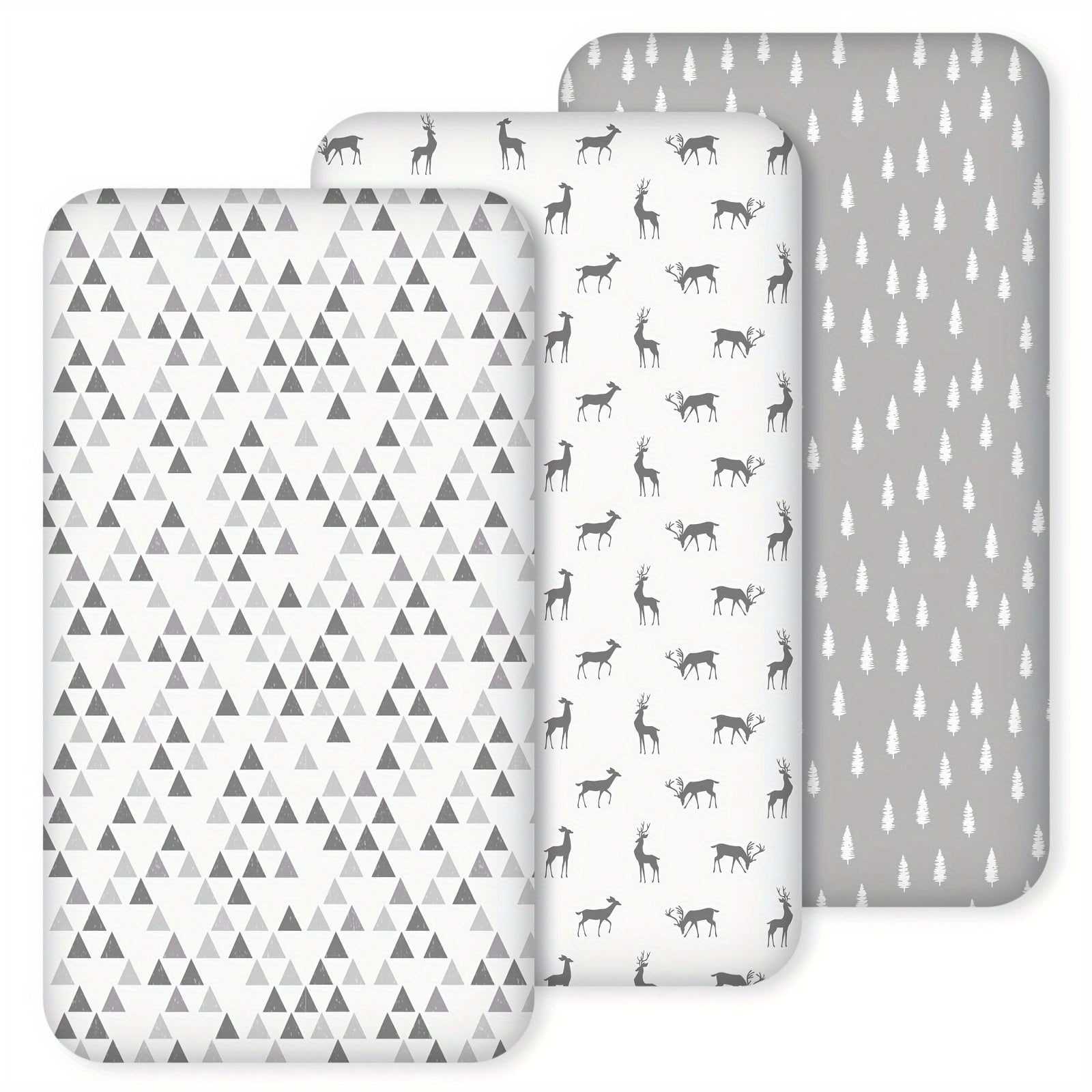 3 Pack Cartoon Printed Baby Crib Sheets Soft Microfiber Toddler Bedding