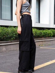  Buckle Wide Leg Cargo Trousers