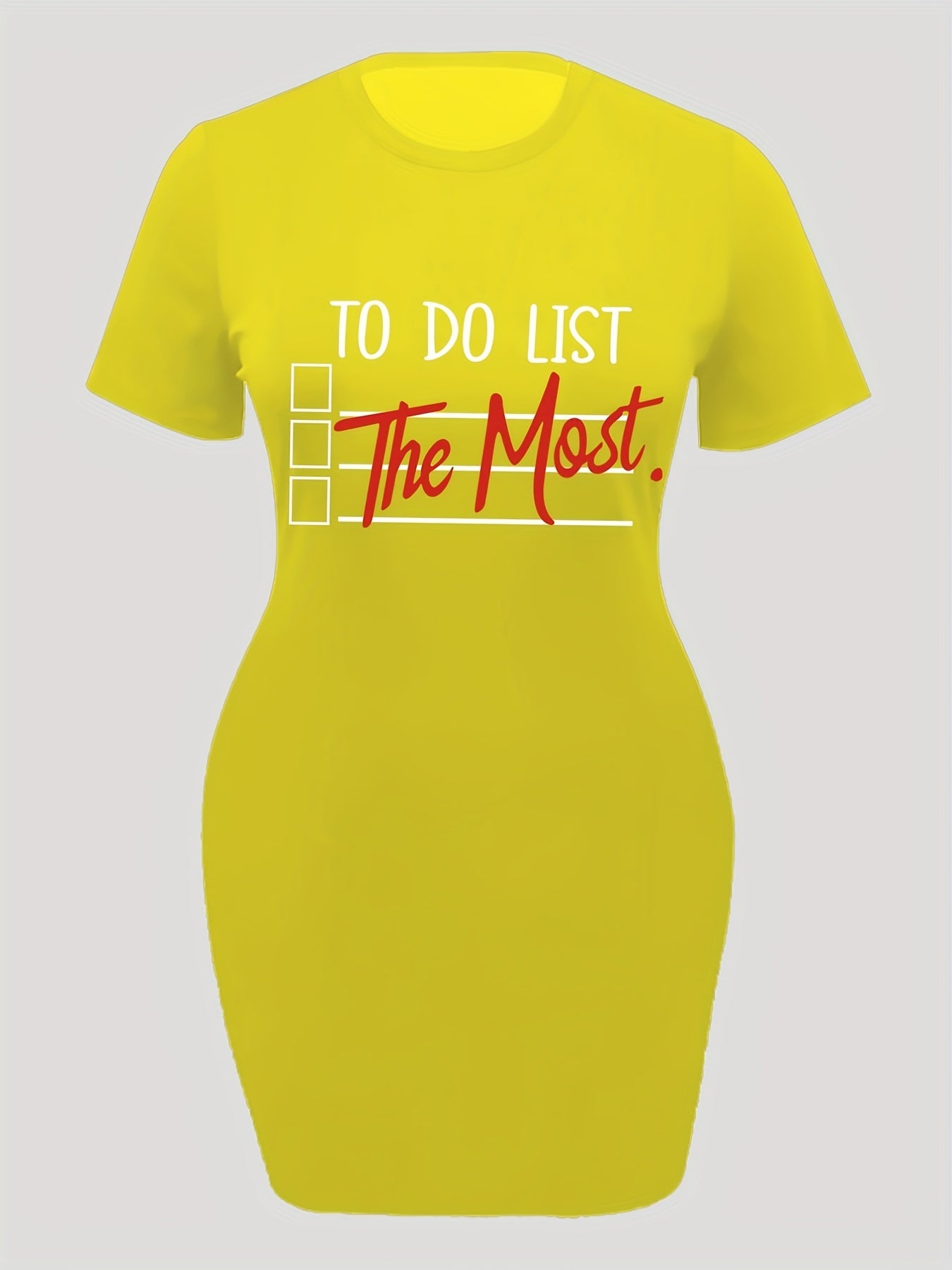  Casual Dress Women's Plus Letter Print Short Sleeve