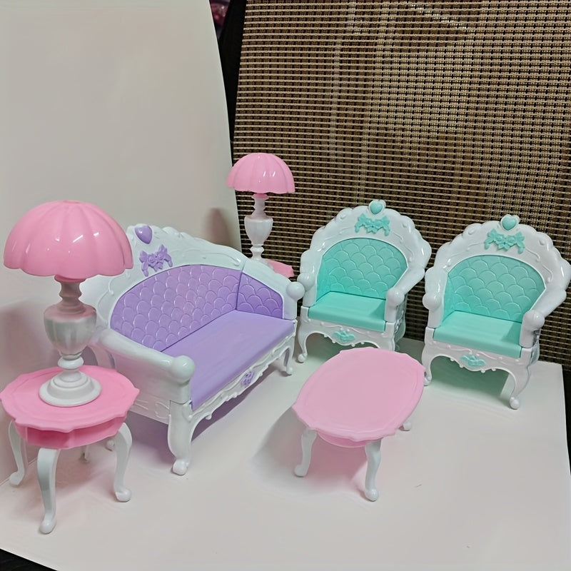QSMARTOY European Style Sofa and Armchair Combo for Dollhouse