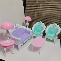 QSMARTOY European Style Sofa and Armchair Combo for Dollhouse