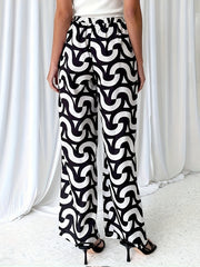 Women's Plus Colorblock Wide Leg Pants With Pockets