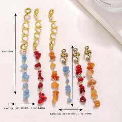 Colorful Stone Hair Jewelry For Braids Tassels Dreadlock Rings