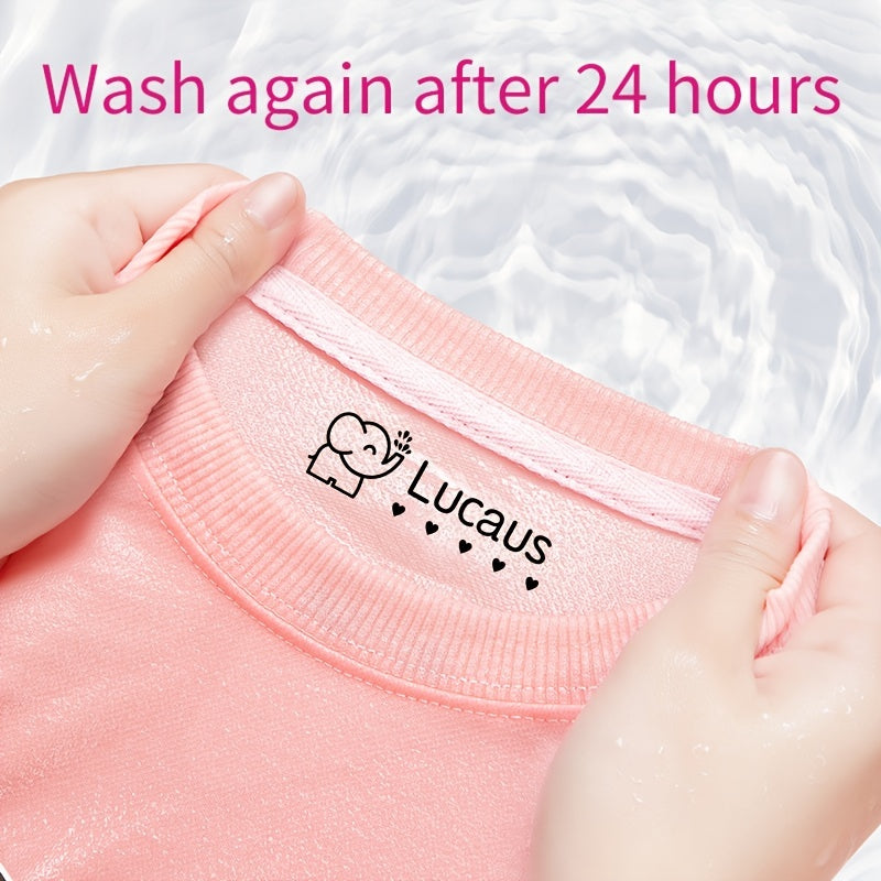 Kids Name Stamp Custom Seal Waterproof Washable Cartoon Name Stickers